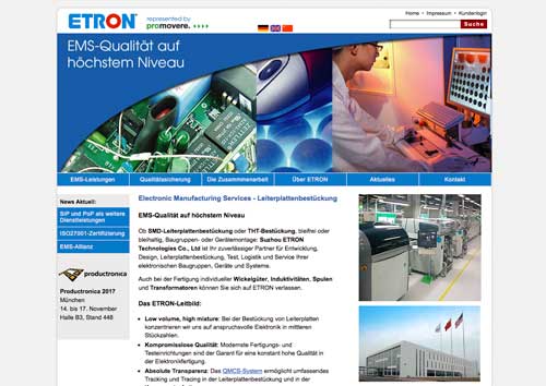 Webdesign ETRON Electronic